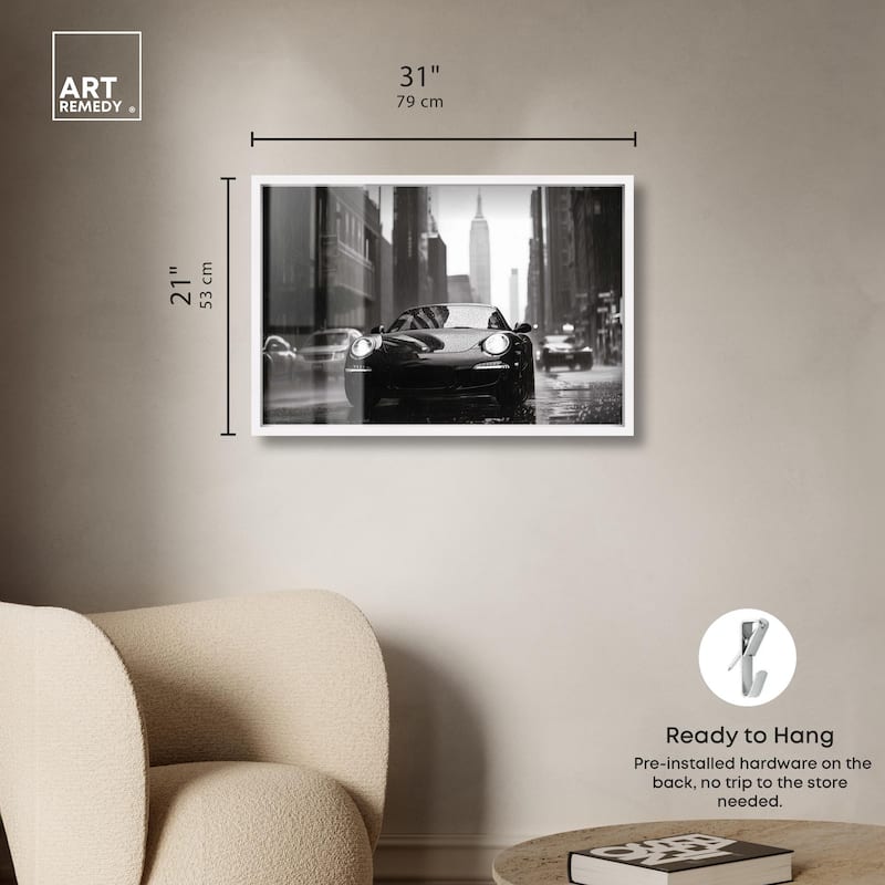 Driving in the Rain NYC Shadowbox by Art Remedy