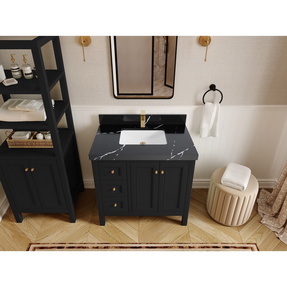 Willow Collections 36 in. W x 22 in. D Nashville Center Right Sink Bathroom Vanity with Countertop
