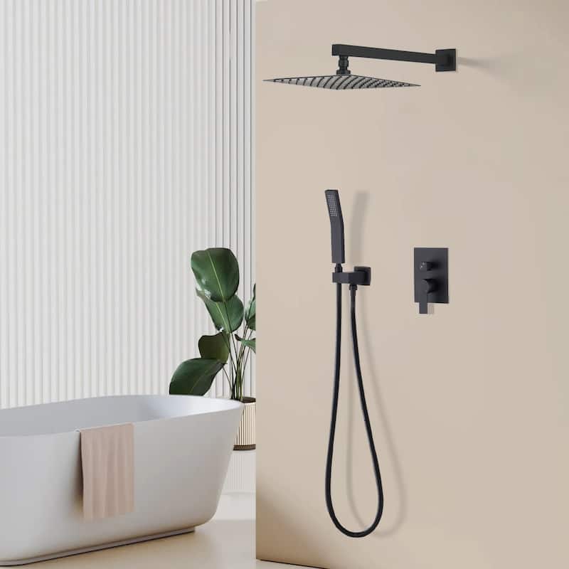 Topcraft Wall Mounted Rain Shower System with Handheld Showerhead