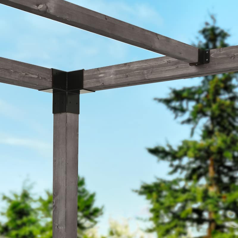 10 ft. x 13 ft. Patio Wood Pergola with Wood Stand Kit and Solid Wood Frame