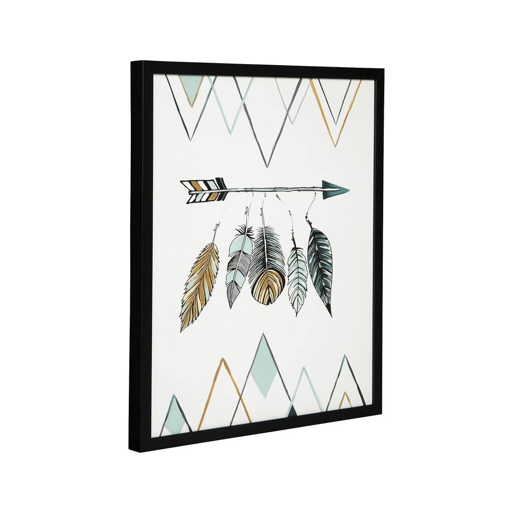 Adaley Teal/White/Gray Arrow Wall Art