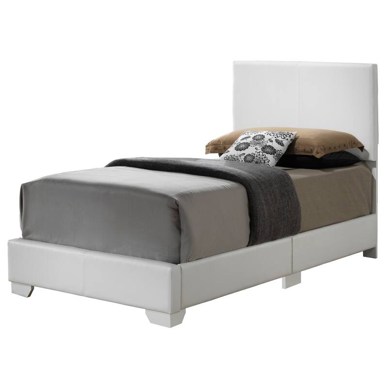 Twin Size PU Platform Bed with Foam Filler and Easy Assembly