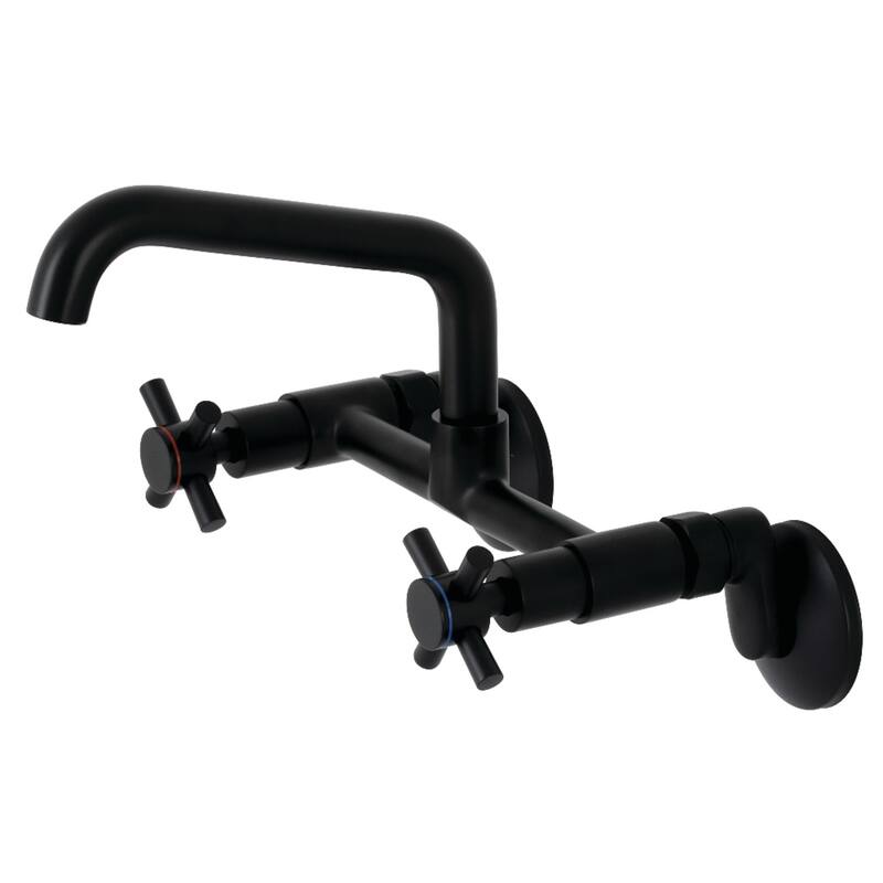 Kingston Brass Concord Two-Handle Wall Mount Kitchen Faucet - Matte Black