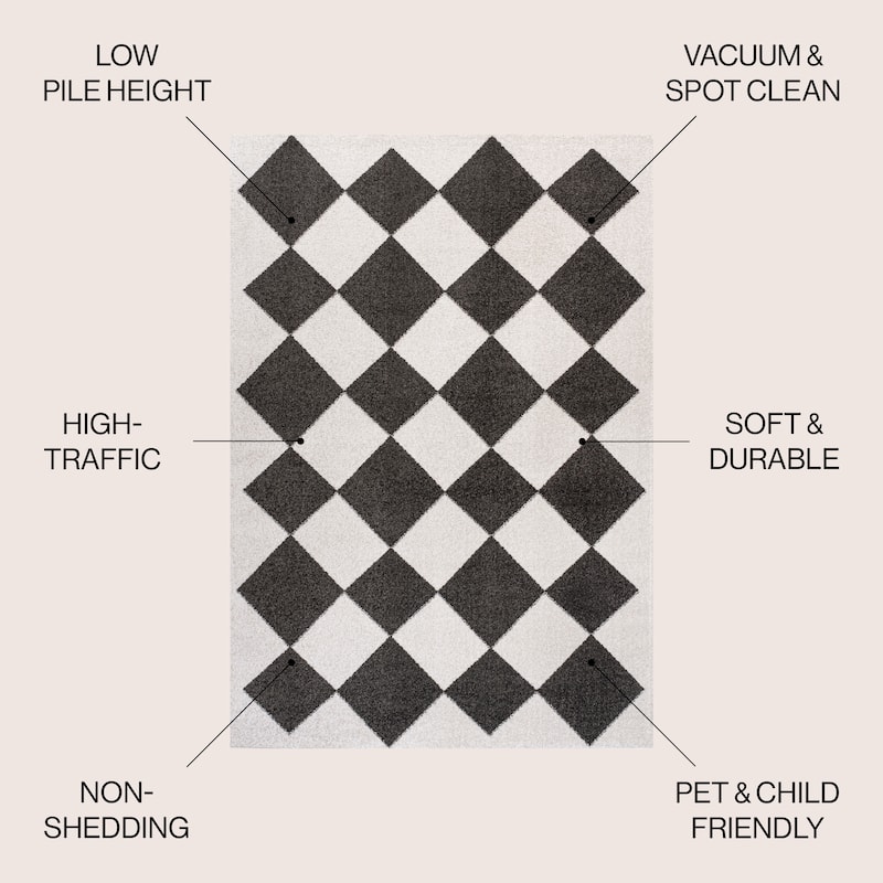JONATHAN Y Porter Classic Geometric Diamond Pattern Rug