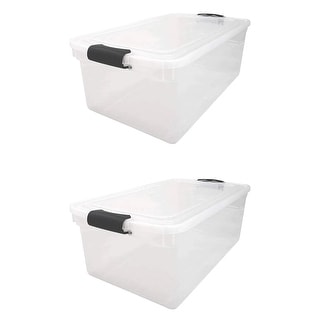 Homz 66 Qt Clear Storage Organizing Container Bin with Latching