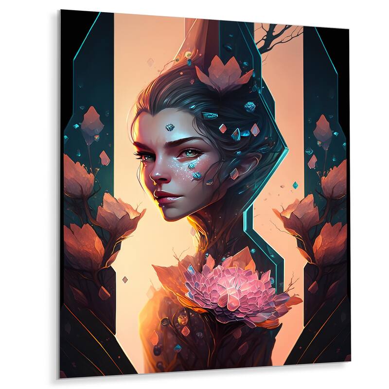 Designart 'Portrait Of Alien V' Woman Sci-Fi Metal Wall Art