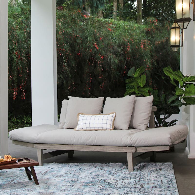 Cambridge Casual West Lake Convertible Wood Outdoor Sofa Daybed