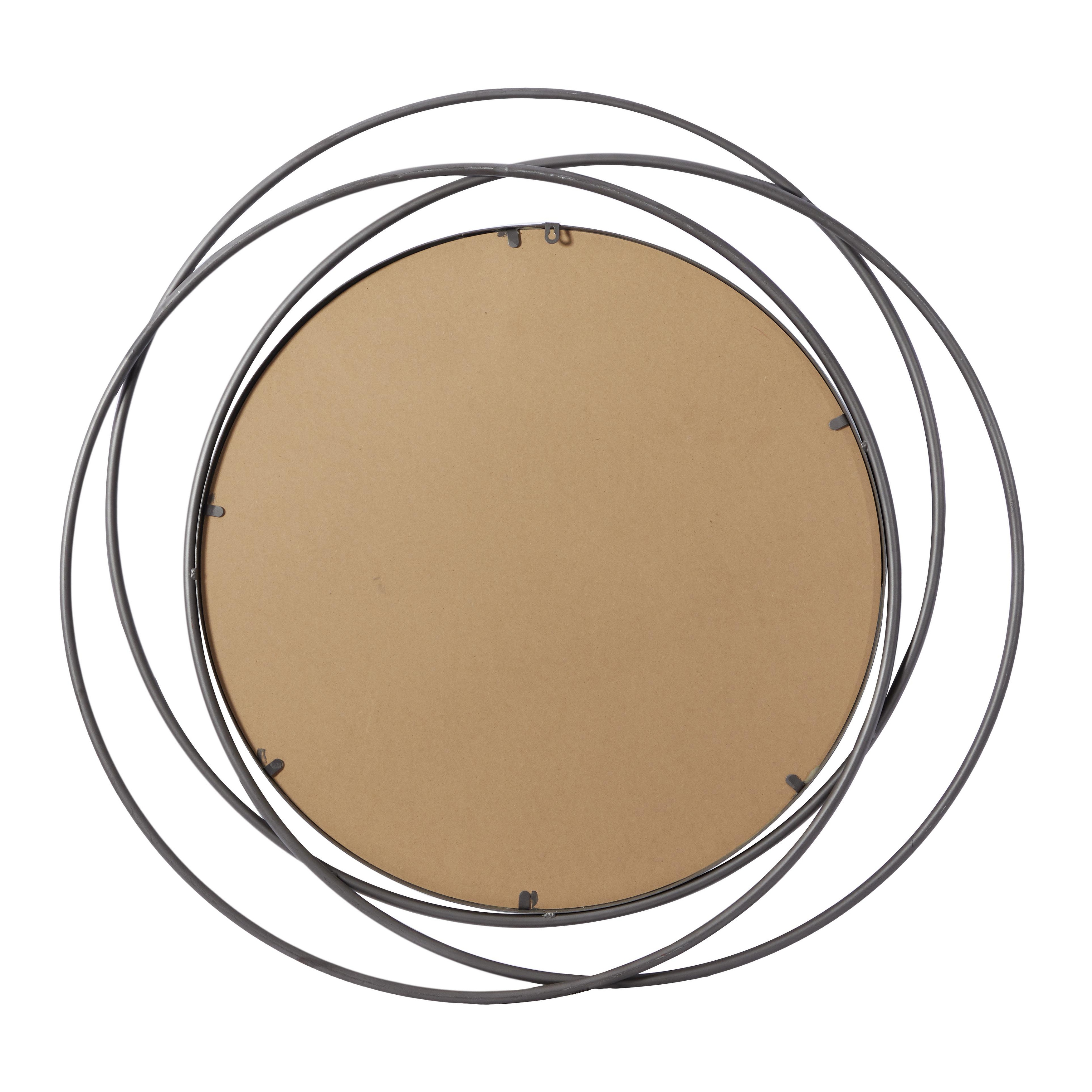 Metal Wall Mirror with Overlapping Circles - Gray or Gold - Roche River Decor