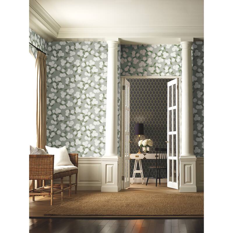 Rifle Paper Co.Hydrangea Grey Wallpaper