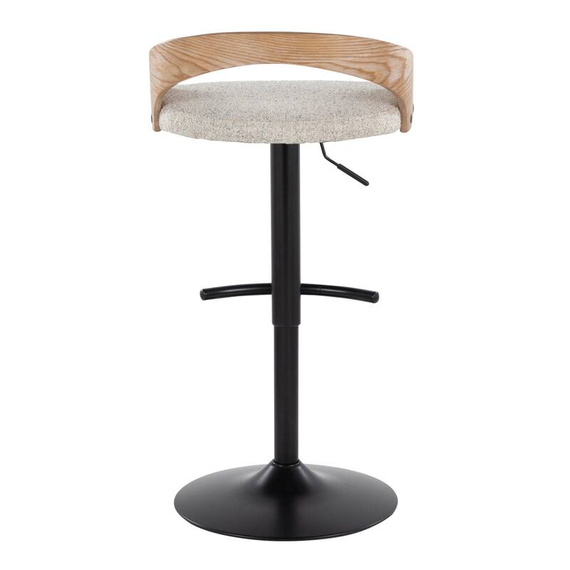 Grotto Adjustable Barstool with Back Base- Set Of 3