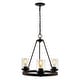 preview thumbnail 16 of 20, Athos Ring Iron/Seeded Glass Bohemian Cottae LED Chandelier, Oil Rubbed Bronze by JONATHAN Y