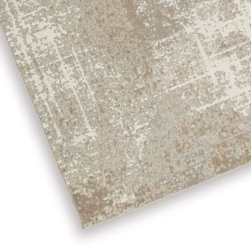 Lae 8 x 10 Large Area Rug, Machine Woven Abstract Art Design, Brown Gray - 8 x 10