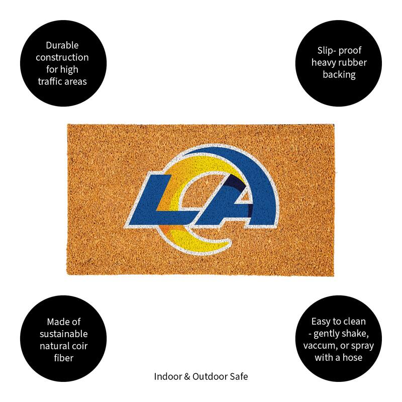 Coir Door Mat, 16"x 28", Los Angeles Rams - 28" x 16"
