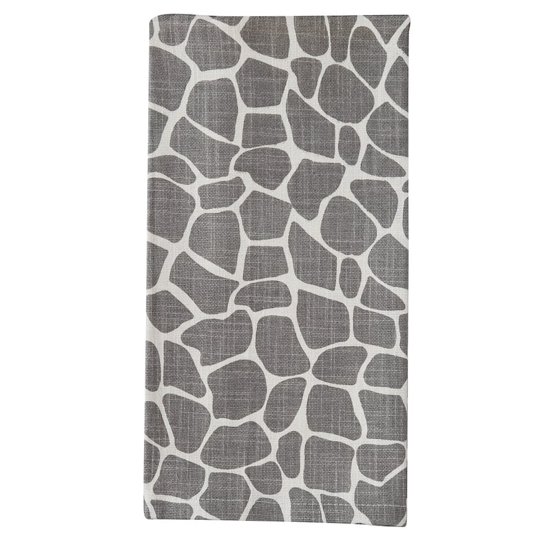 Split P Gray Giraffe Printed Towel Set of 4 - 18" X 26"