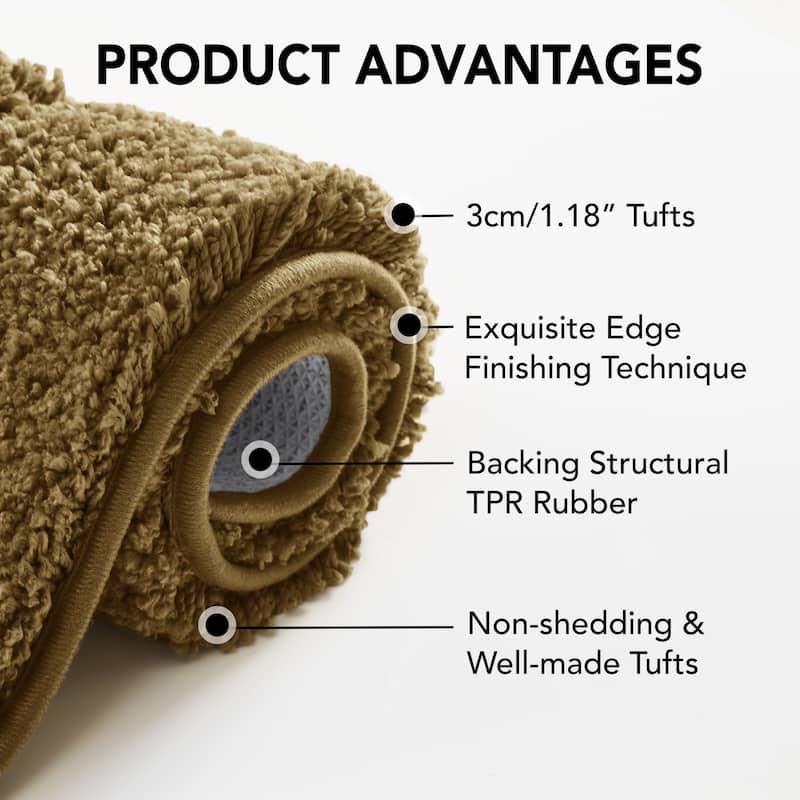 Deconovo Bathroom Rugs, Non Slip Absorbent Shower Bathroom Mat (1 PC)