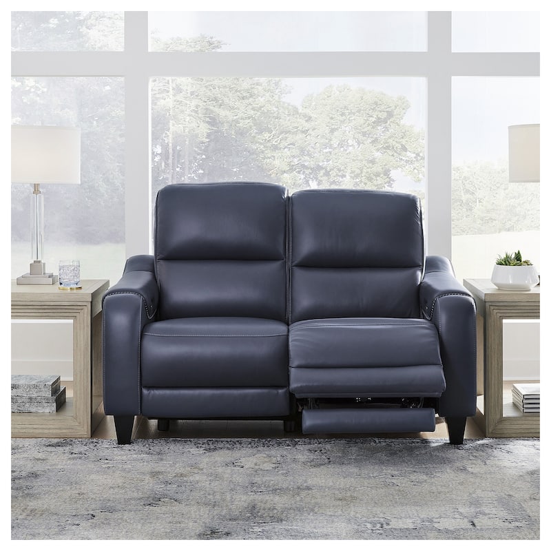 Signature Design by Ashley Mercomatic Power Reclining Loveseat - 62"W x 40"D x 42"H - Blue