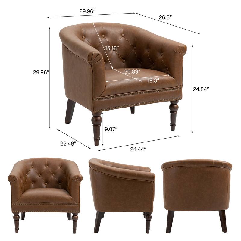 25 " Wide Tufted Accent Chair Armchair