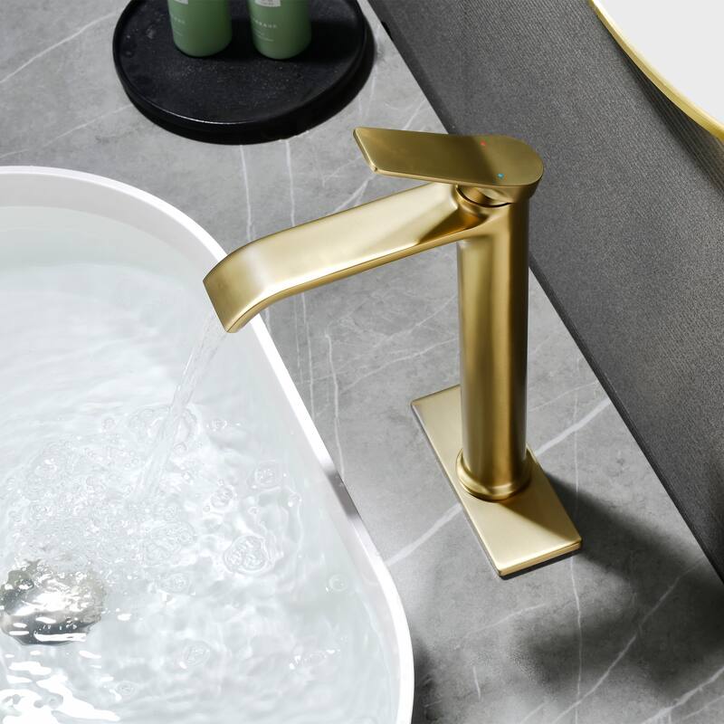 10.9"H Solid Brass Single-handle Bathroom Sink Faucet