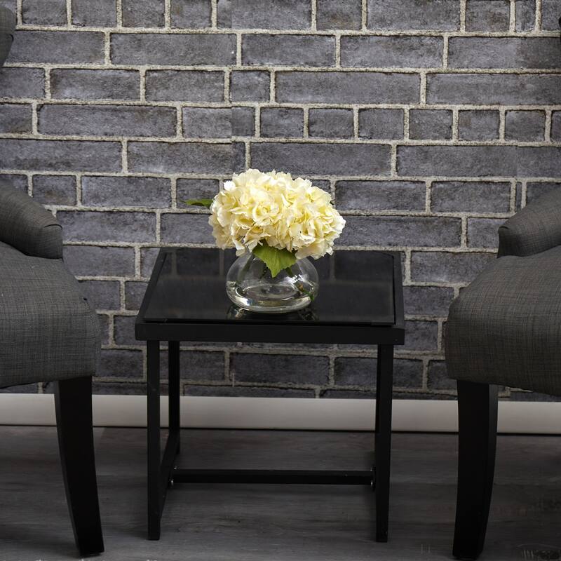Silk Hydrangea Flower Arrangement with Vase, Home Decor, Baroque Style, Artificial Flowers, 9"D x 10"W x 8.5"H - 8.5
