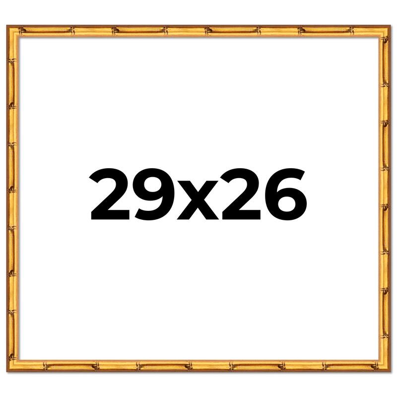 29x26 Frame Gold Bamboo Picture Frame Modern Photo Frame Includes UV Acrylic Shatter Guard Front Acid Free Foam Backing Board