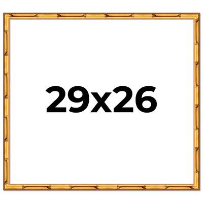 29x26 Frame Gold Bamboo Picture Frame Modern Photo Frame Includes UV Acrylic Shatter Guard Front Acid Free Foam Backing Board