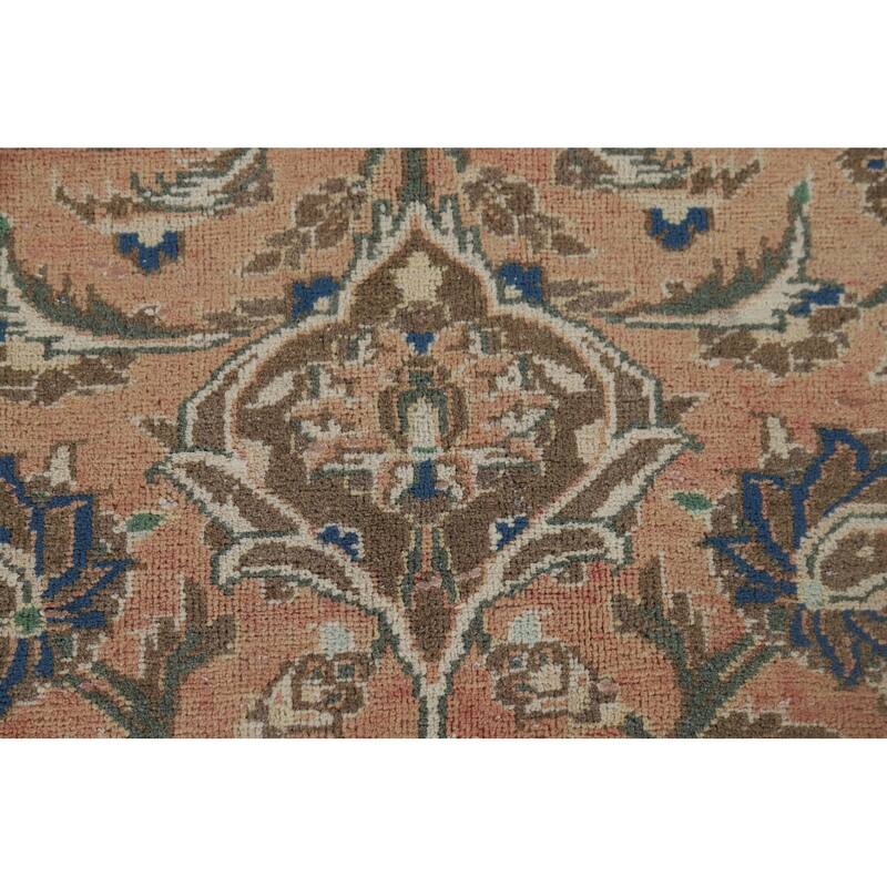 Traditional Kashan Vintage Persian Area Rug Handmade Wool Carpet - 9'9" x 12'9"