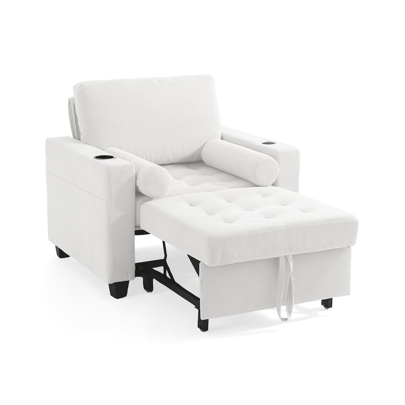 3-in-1 Pull-Out Sleeper Chair Bed Convertible Adjustable Lounge