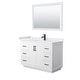 preview thumbnail 37 of 98, Miranda Single Vanity Set, Cultured Marble Top, 46-Inch Mirror 48-Inch Single - White, Black Trim, White Cultured Marble Top