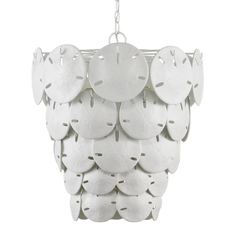 Currey & Company Tulum White Chandelier - 22"h x 20"dia