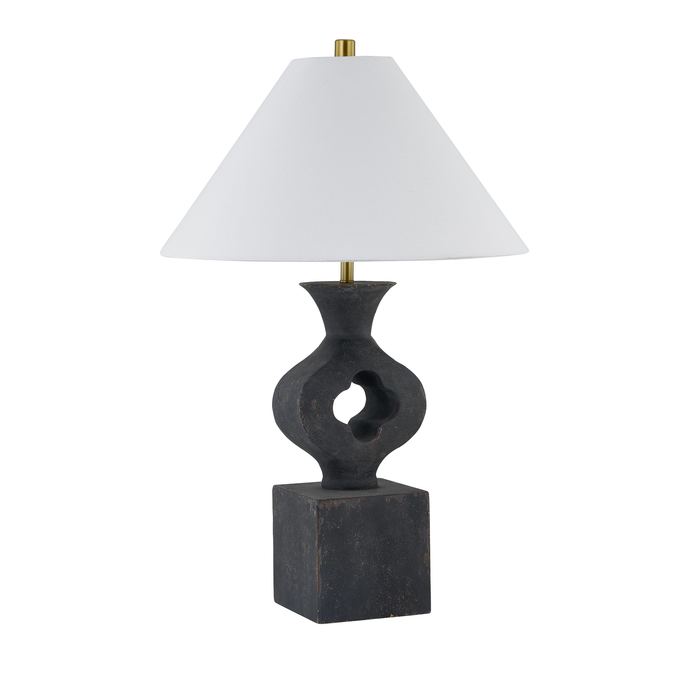 Milton 28" Table Lamp with Linen Shade, Black (Set of 2)