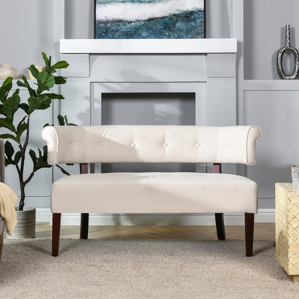 Jared 51" Modern Recessed Arm Tufted Bench Settee