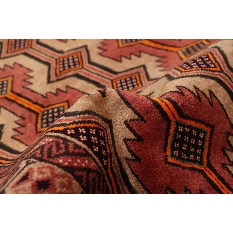 ECARPETGALLERY Hand-knotted Baluch Tan Wool Rug - 3'7 x 6'0