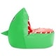 preview thumbnail 8 of 34, Shark Filled Bean Bag Chair or Cover Only for Toddlers and Kids, Large 30" Cover Only - Green Shark