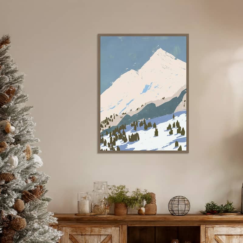 Bunny Slopes I by Jacob Green Framed Canvas Wall Art Print - Sylvie Dark Gold