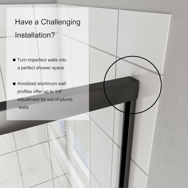60''x58'' Double Sliding Semi-Frameless Shower Tub Door