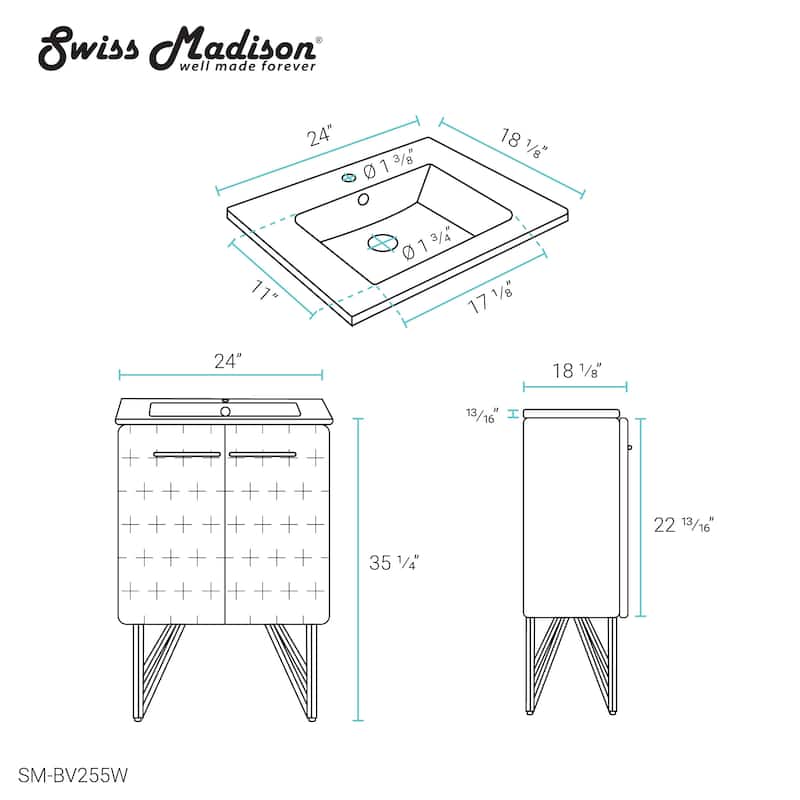 Annecy 24" Bathroom Vanity in Galaxy White