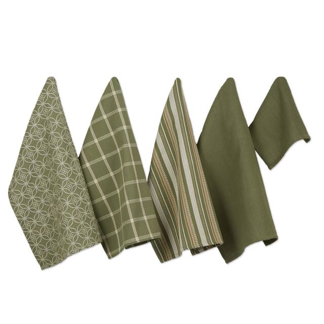 DII Assorted Kitchen Dishtowel & Dishcloths (Set of 5) - Artichoke