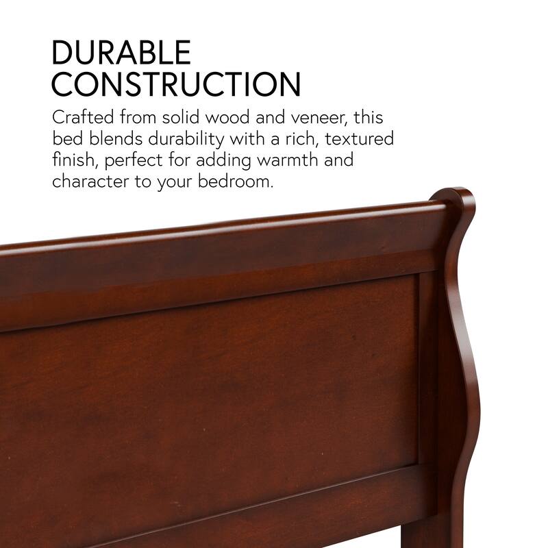 Furniture of America Devi Traditional Solid Wood Sleigh Bed