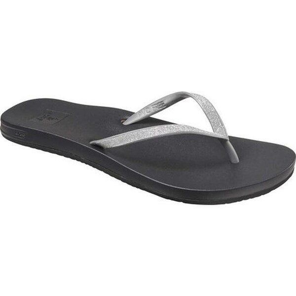 reef wedge flip flops silver
