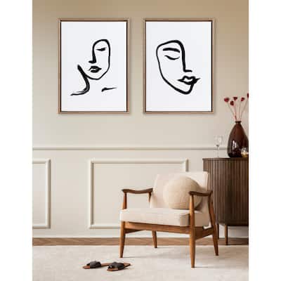 Kate and Laurel Sylvie Beaded Face Art Canvas Set by Viola Kreczmer