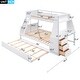 preview thumbnail 3 of 7, Twin over Full Bunk Bed with Trundle, Built-in Desk, Storage Drawers & Shelf in Gray - Perfect for Sleepovers