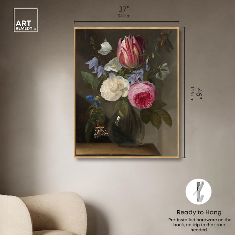Roses and a Tulip Canvas by Art Remedy