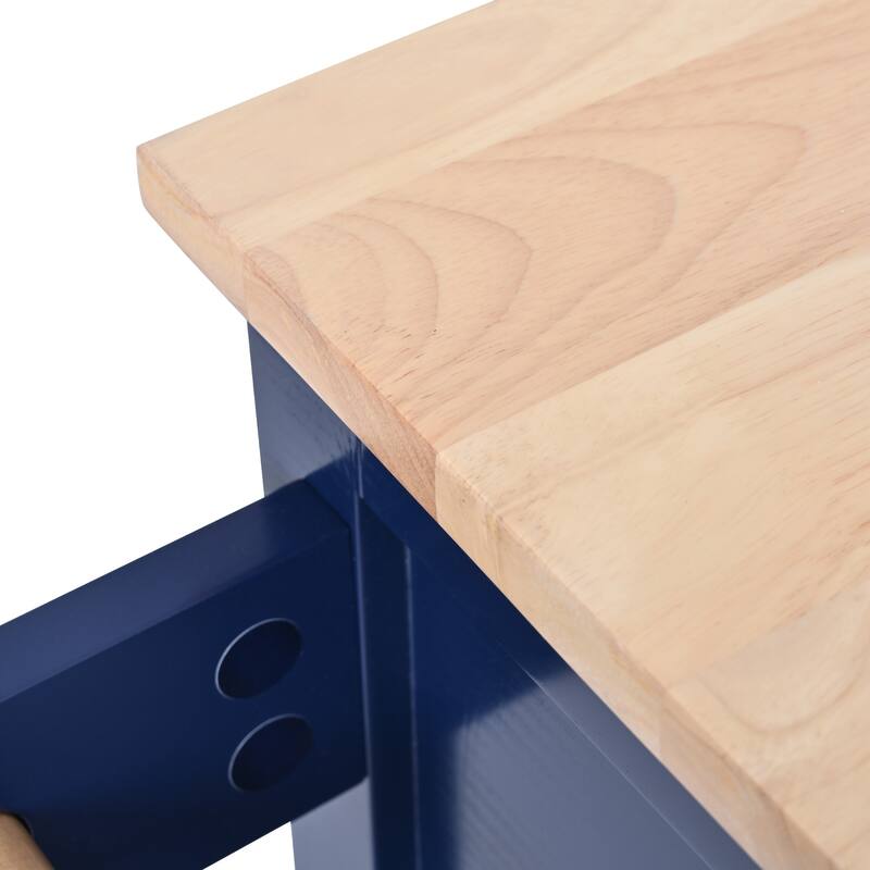 Woone Blue MDF Kitchen Island with 6 Drawers(53-in x19-in x37-in)