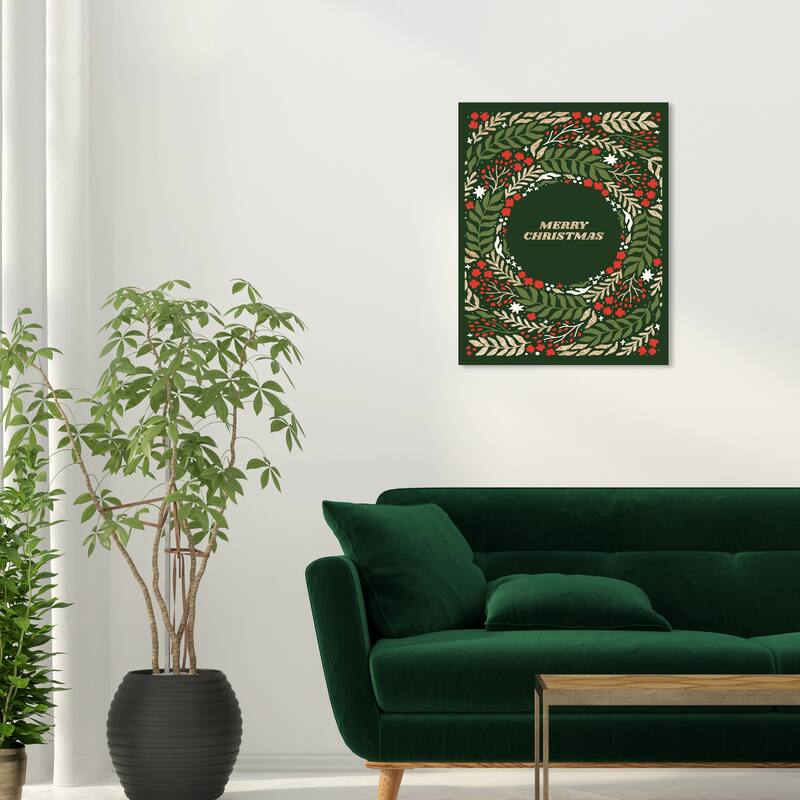 Wynwood Studio Canvas Holiday and Seasonal Glam Christmas Wish Green Glam Wall Art Canvas Print - 20 x 24