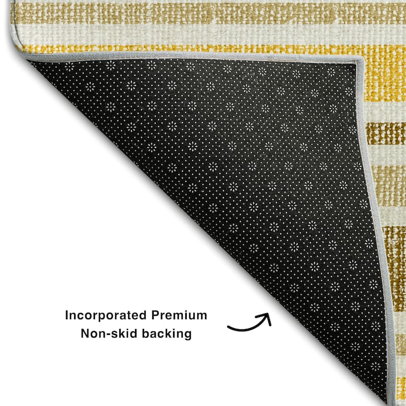 Premium Washable Super Soft Modern Cabana Stripe Mayfield Rug