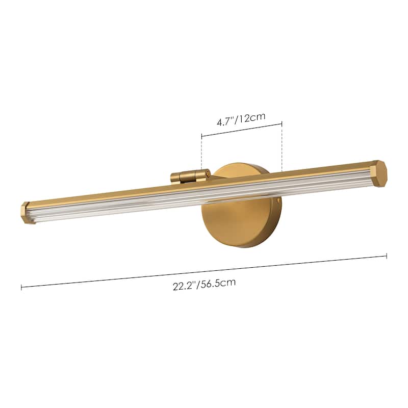 22" Modern Black/Gold Linear LED Bathroom Vanity Light Bar