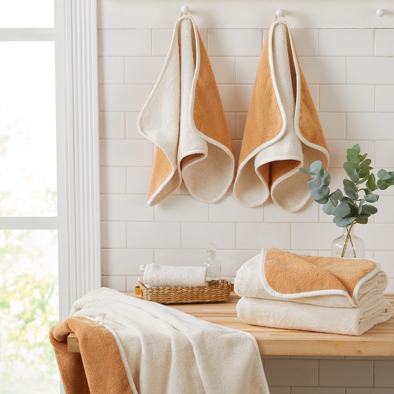 Luxurious Cotton Two-Toned Reversible Towel Set
