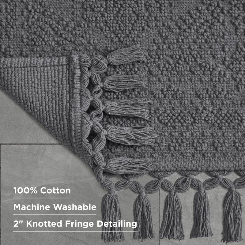 French Connection Nellore Fringe Cotton Bath Rug