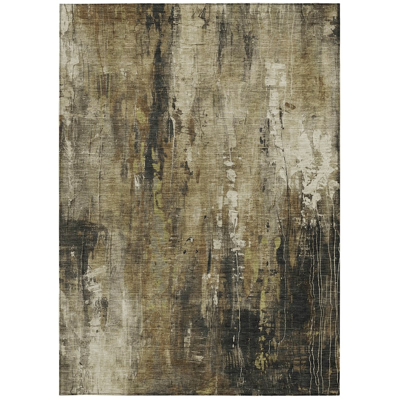 HomeRoots Abstract Transitional Rectangle Outdoor Rug