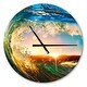preview thumbnail 7 of 8, Designart 'Colored Ocean Waves Falling Down' Oversized Coastal Wall CLock 16 in. wide x 16 in. high